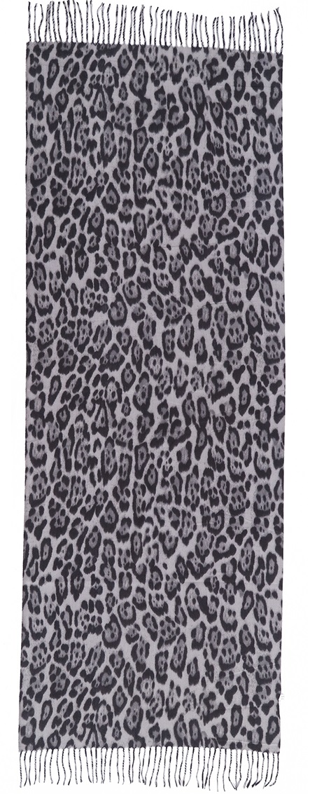 T-O5.2 SCARF405-002B Soft Scarf Leopard 180x70cm Grey