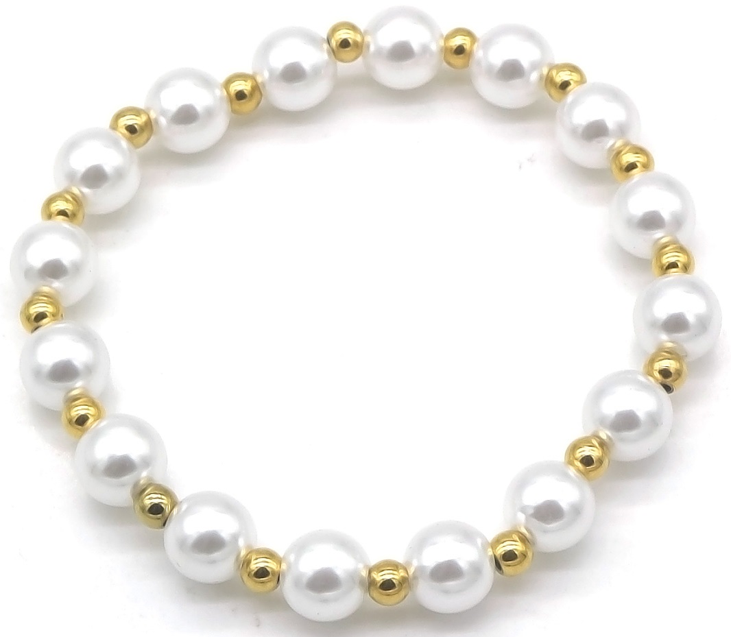 A-C15.1  B100-123G-1 S. Steel Bracelet With Pearls