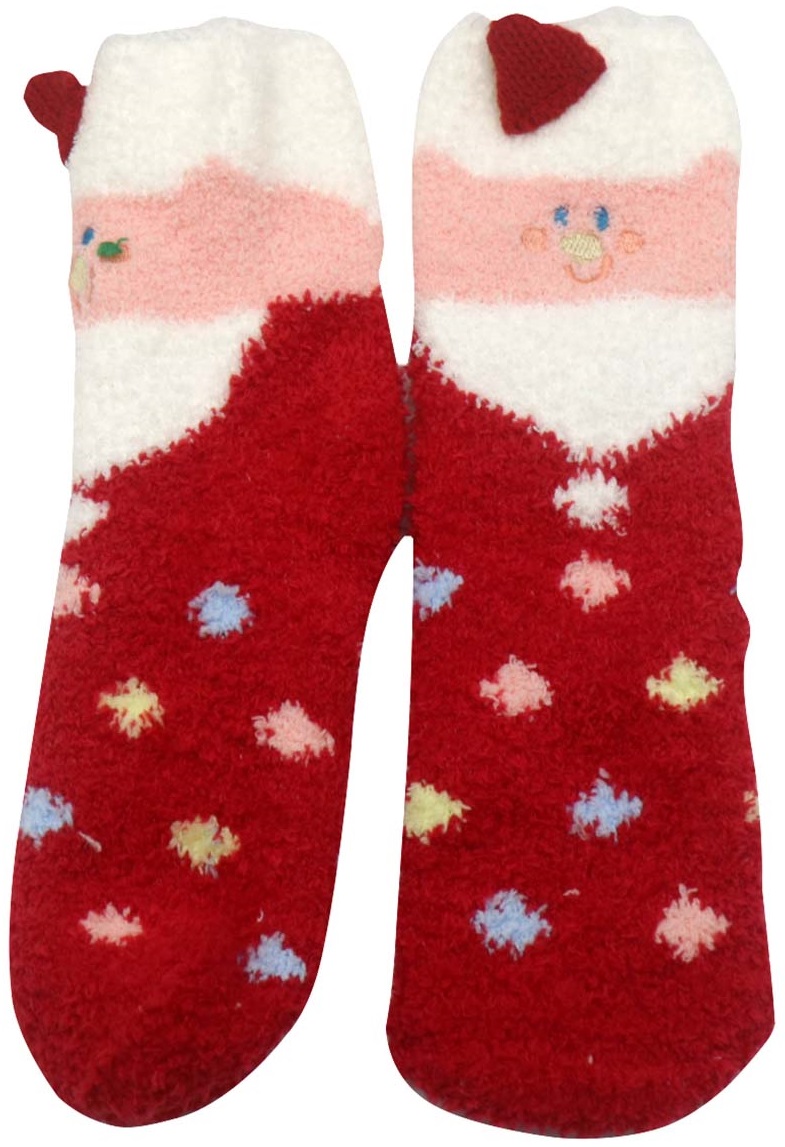 S-D5.5 SOCKS707-025 Pair of Socks Size 35-40 Fluffy Christmas