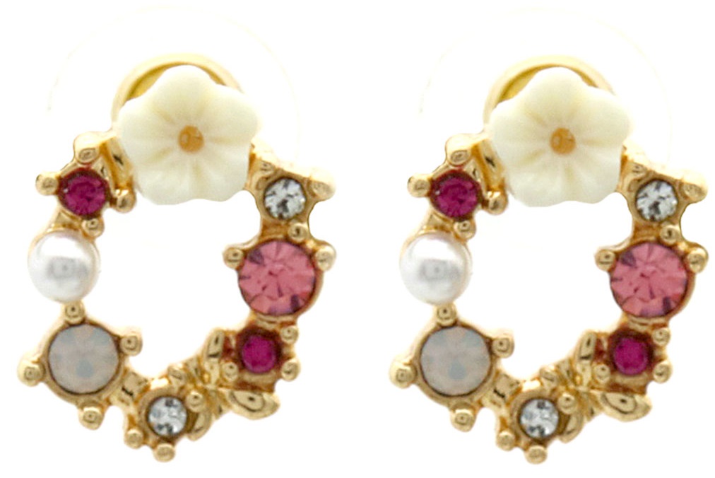 E-F4.2 E2458-033-1 Earrings Flowers 1.5cm