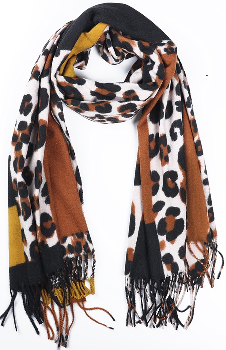 T-D3.1 SCARF405-003B Soft Scarf Leopard 180x70cm Brown