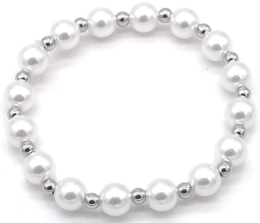 A-E2.3 B100-123S-1 S. Steel Bracelet With Pearls