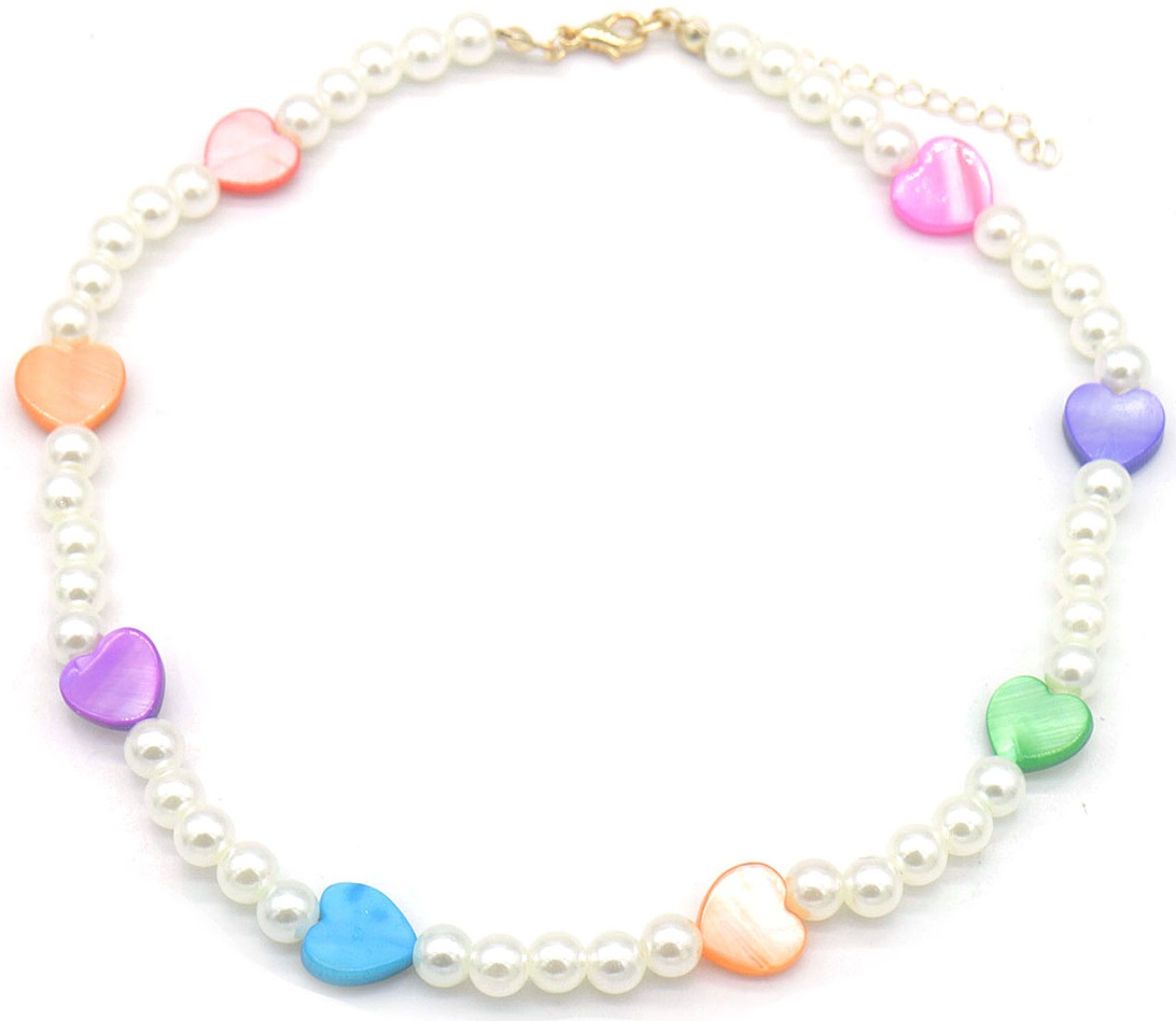 I-D6.2 N2375-018 Necklace for Kids Shells Hearts