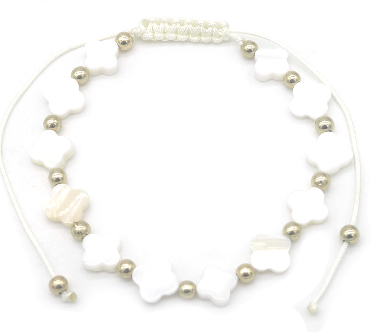I-C23.1 ANK830-093  Anklet Shell Clovers