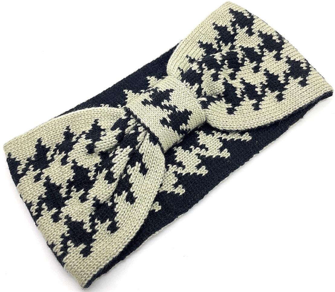 T-K4.2 H401-079 Winter Head Band checkered Grey