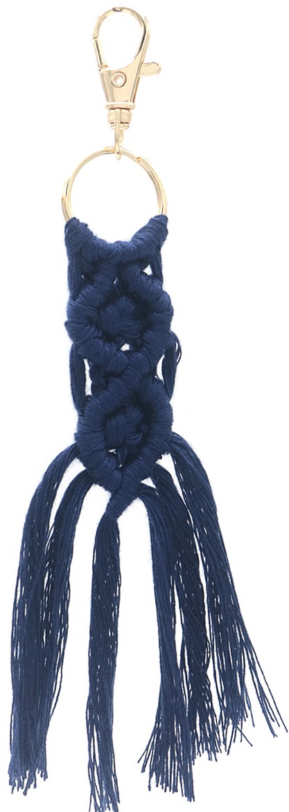 H-D1.2 KY2403-085-2 Knitted Keychain 14cm Blue